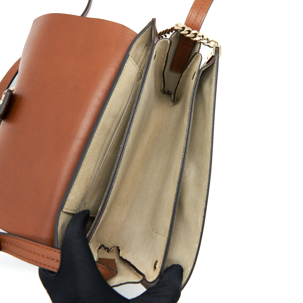 CHLOE FAYE SMALL SHOULDER BAG LIGHT BROWN