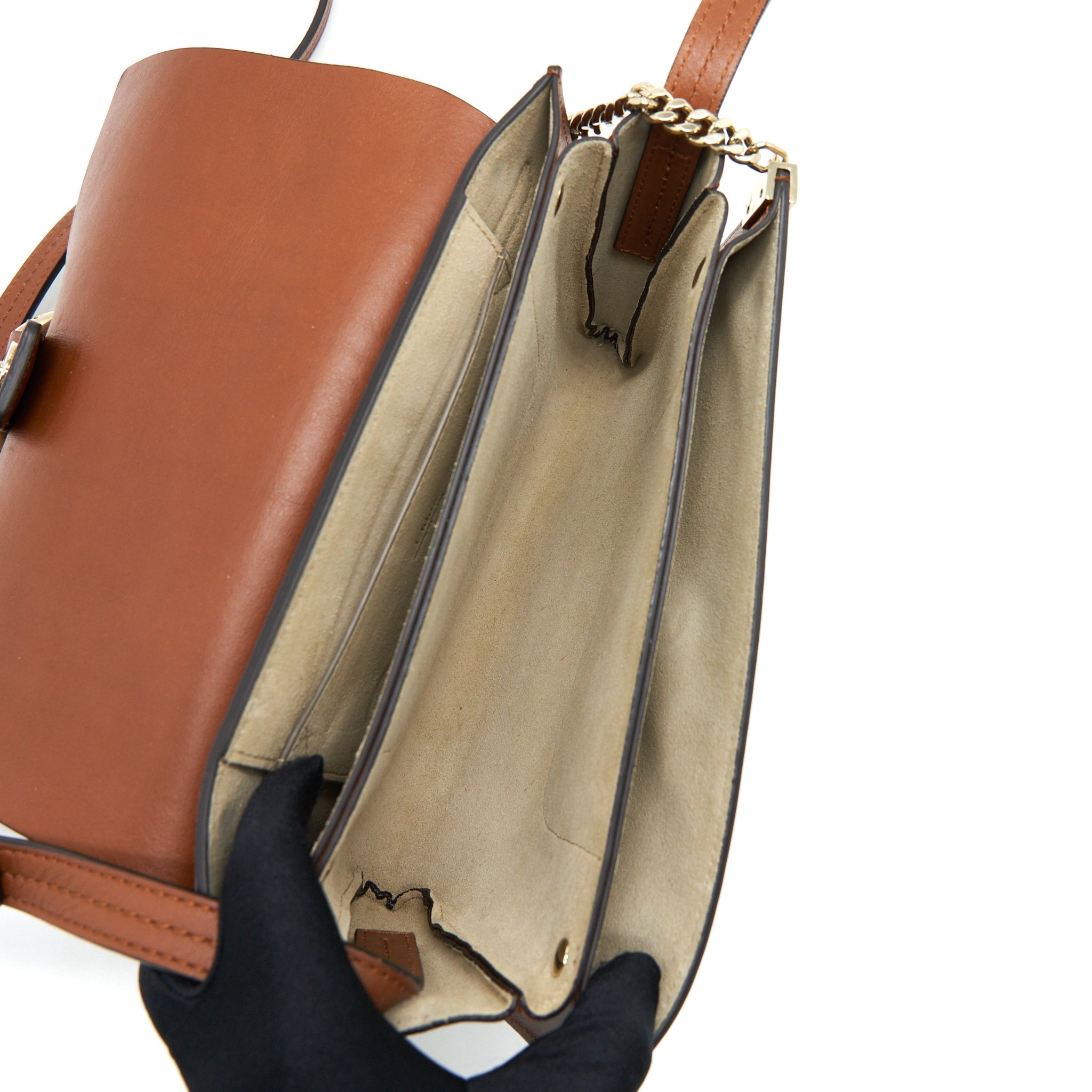 CHLOE FAYE SMALL SHOULDER BAG LIGHT BROWN