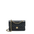 CHANEL SMALL CLASSIC DOUBLE FLAP BAG CAVIAR BLACK GHW (MICROCHIP)