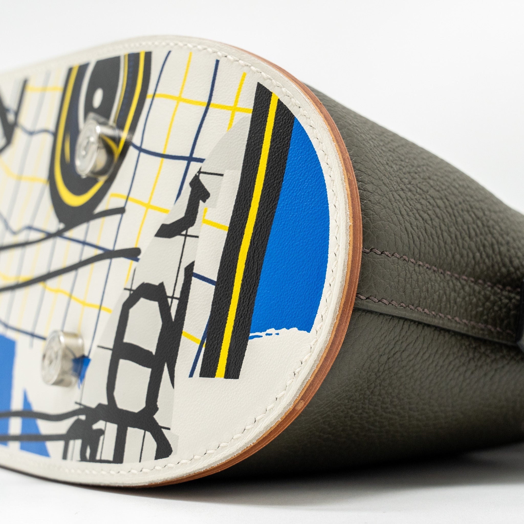 HERMES BOLIDE SKATEBOARD 31 TOGO VERT DE GRIS/NATURAL SABLE/MULTICOLOUR SHW