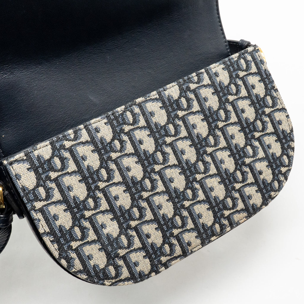 DIOR CD SIGNATURE CROSSBODY BAG OBLIQUE CANVAS NAVY GHW