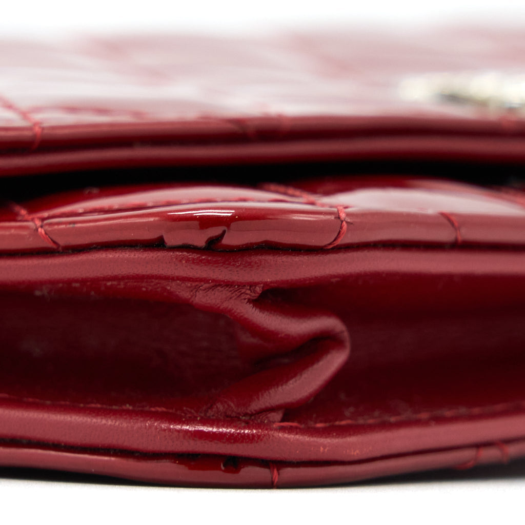 CHANEL WALLET ON CHAIN PATENT RED SHW