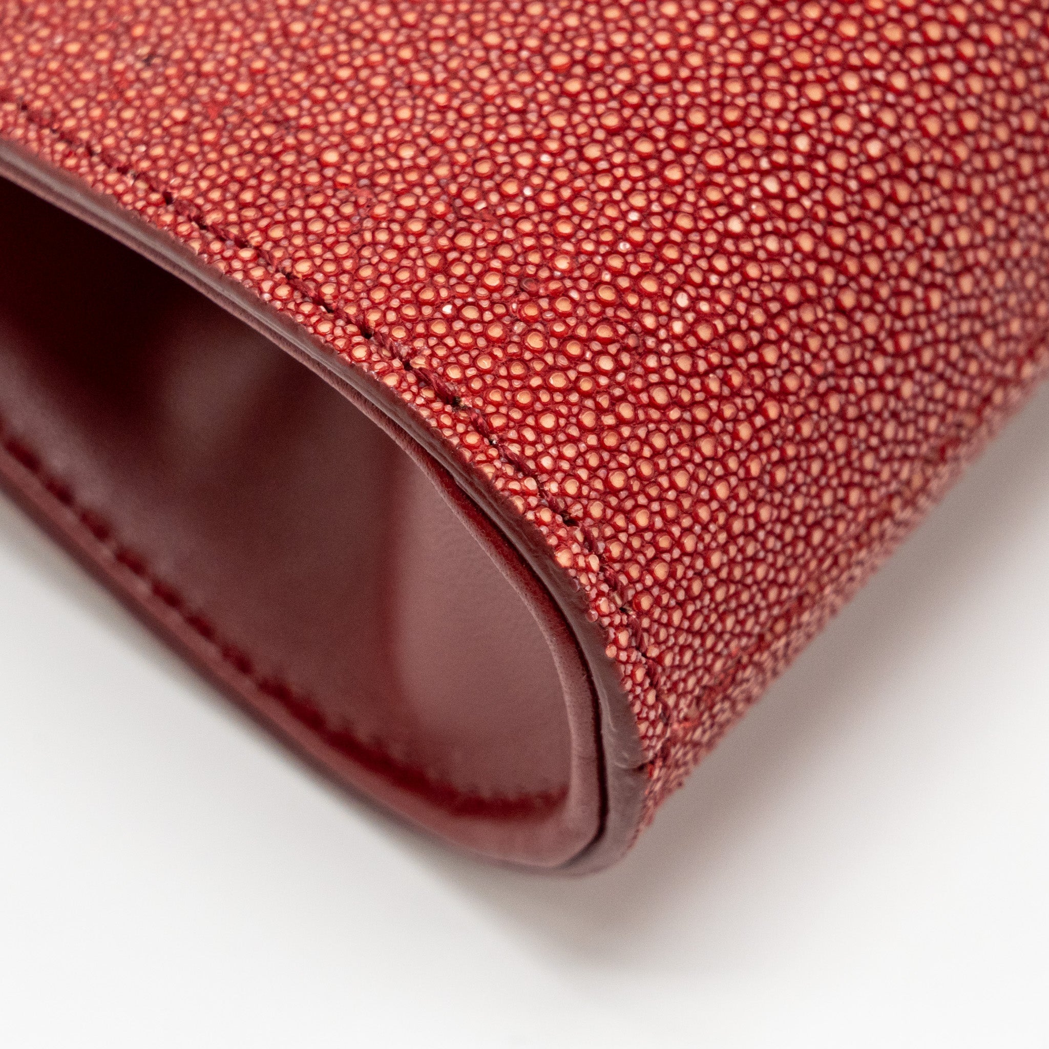 BVLGARI SERPENTI CLUTCH BAG GALUCHAT LEATHER RED RGHW