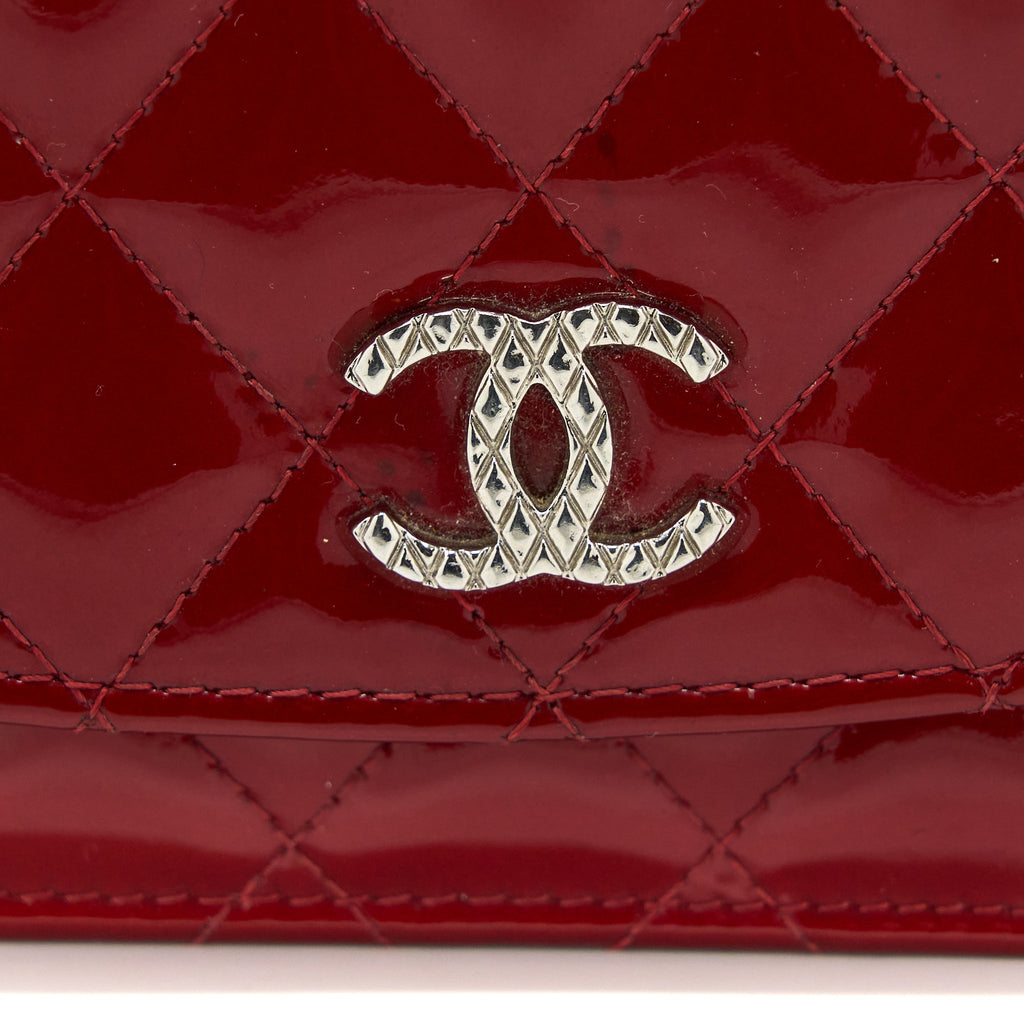 CHANEL WALLET ON CHAIN PATENT RED SHW
