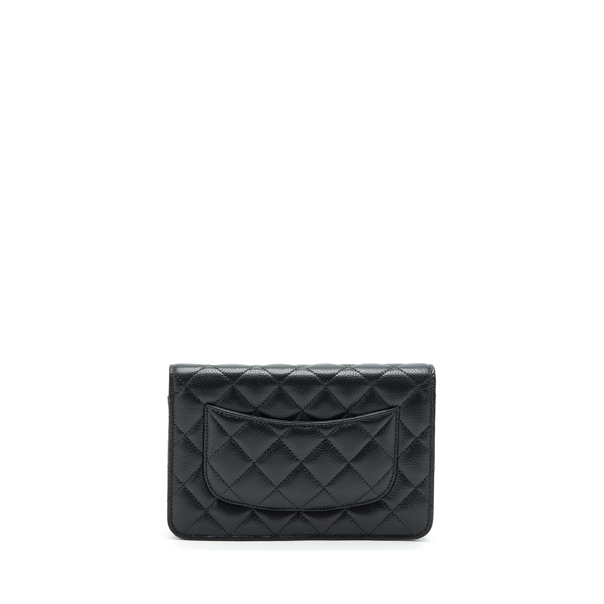 CHANEL CLASS WALLET ON CHAIN CAVIAR BLACK GHW (MICROCHIP)
