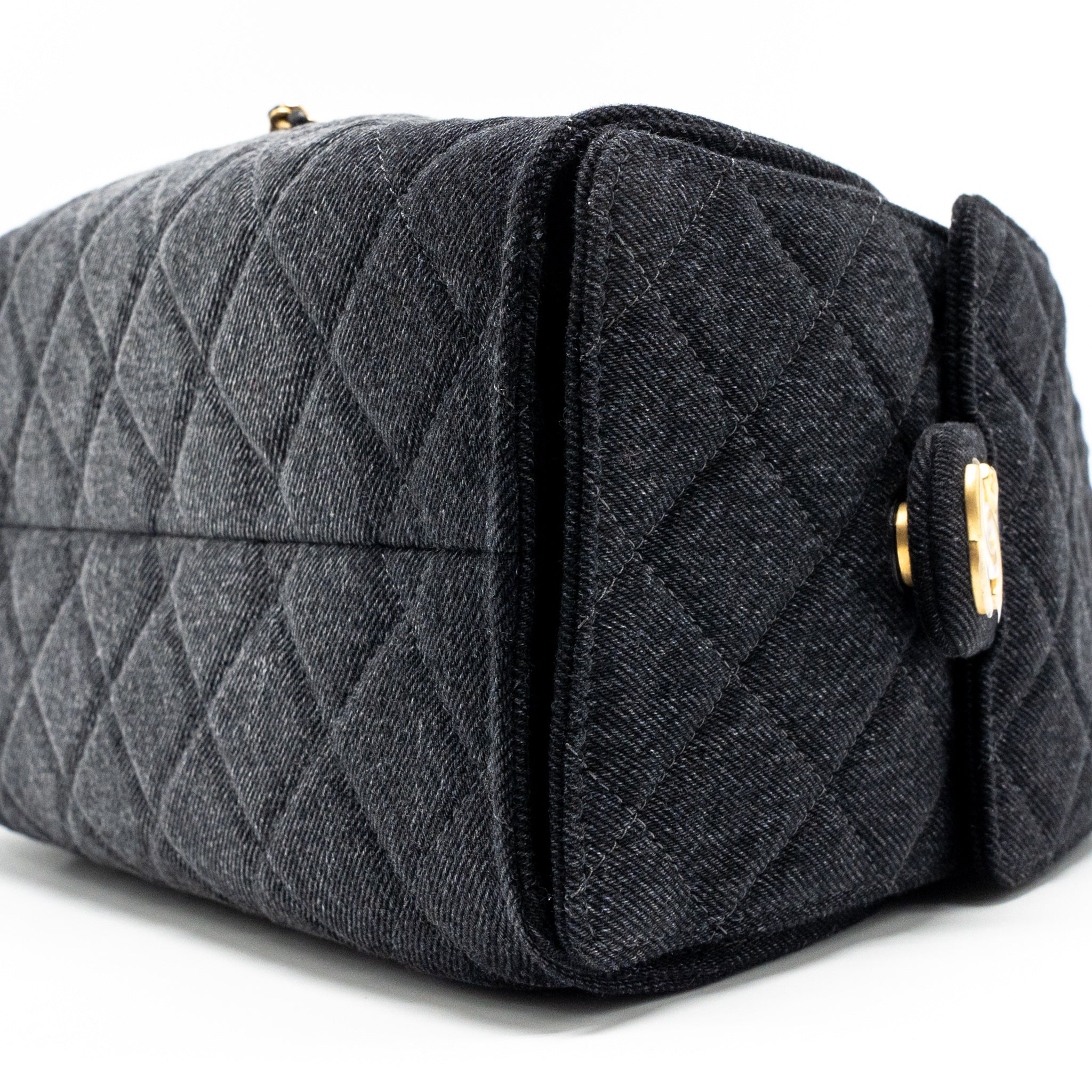CHANEL SMALL 25 BAG WASHED DENIM BLACK GHW (MICROCHIP)