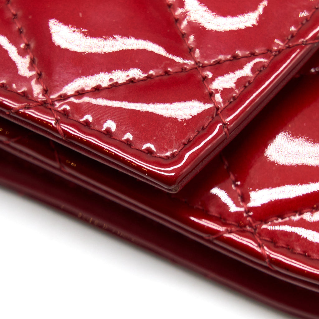CHANEL WALLET ON CHAIN PATENT RED SHW