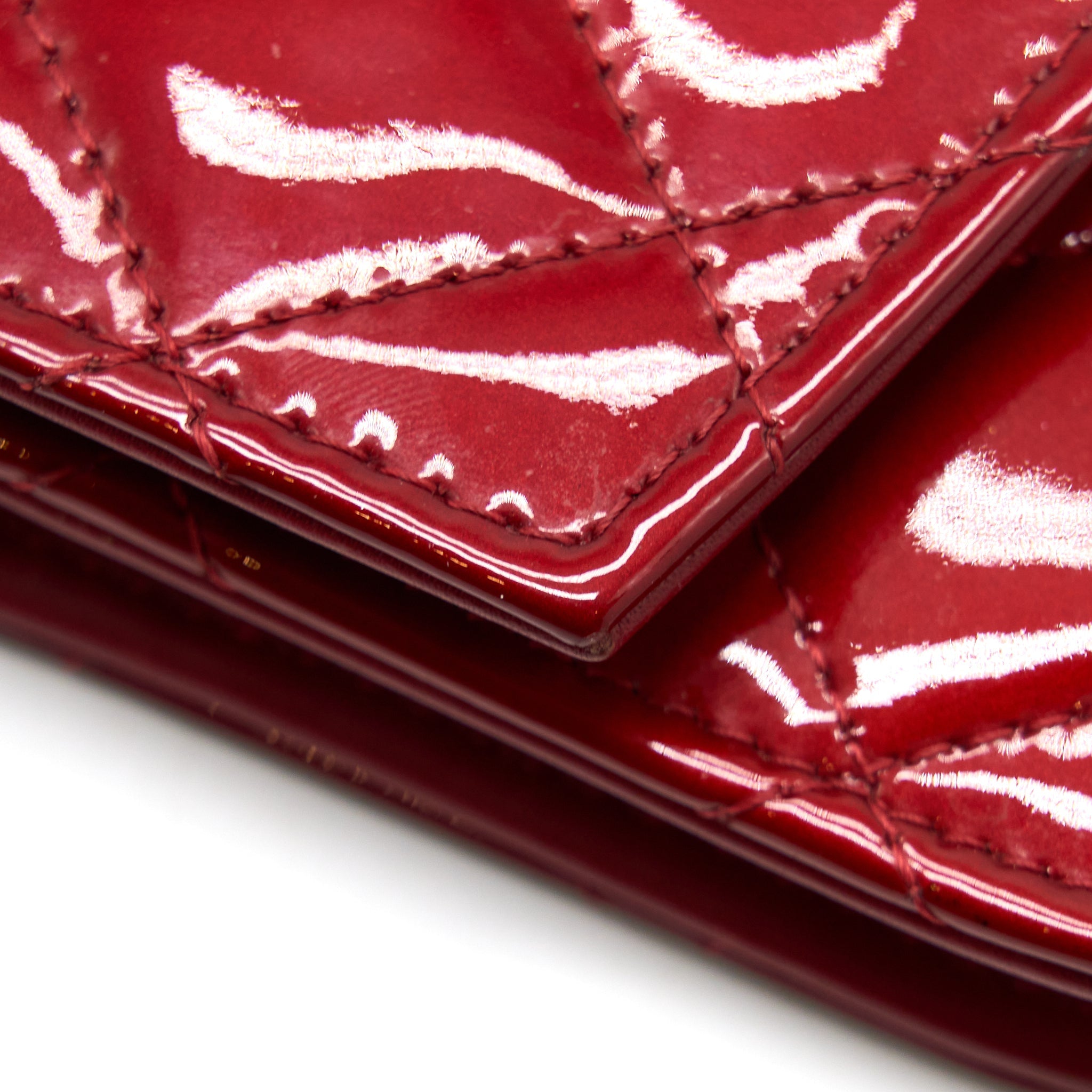 CHANEL WALLET ON CHAIN PATENT RED SHW
