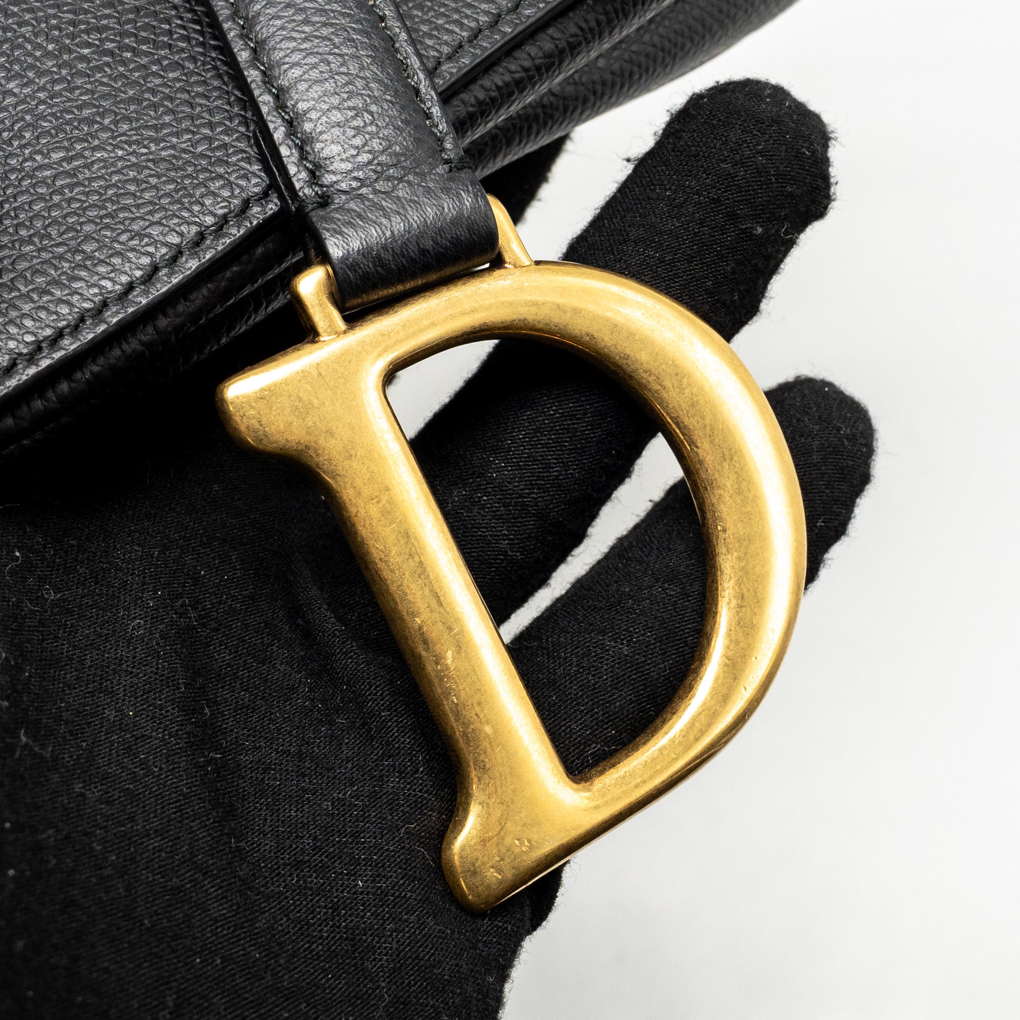 DIOR MEDIUM SADDLE BAG CALFSKIN BLACK GHW