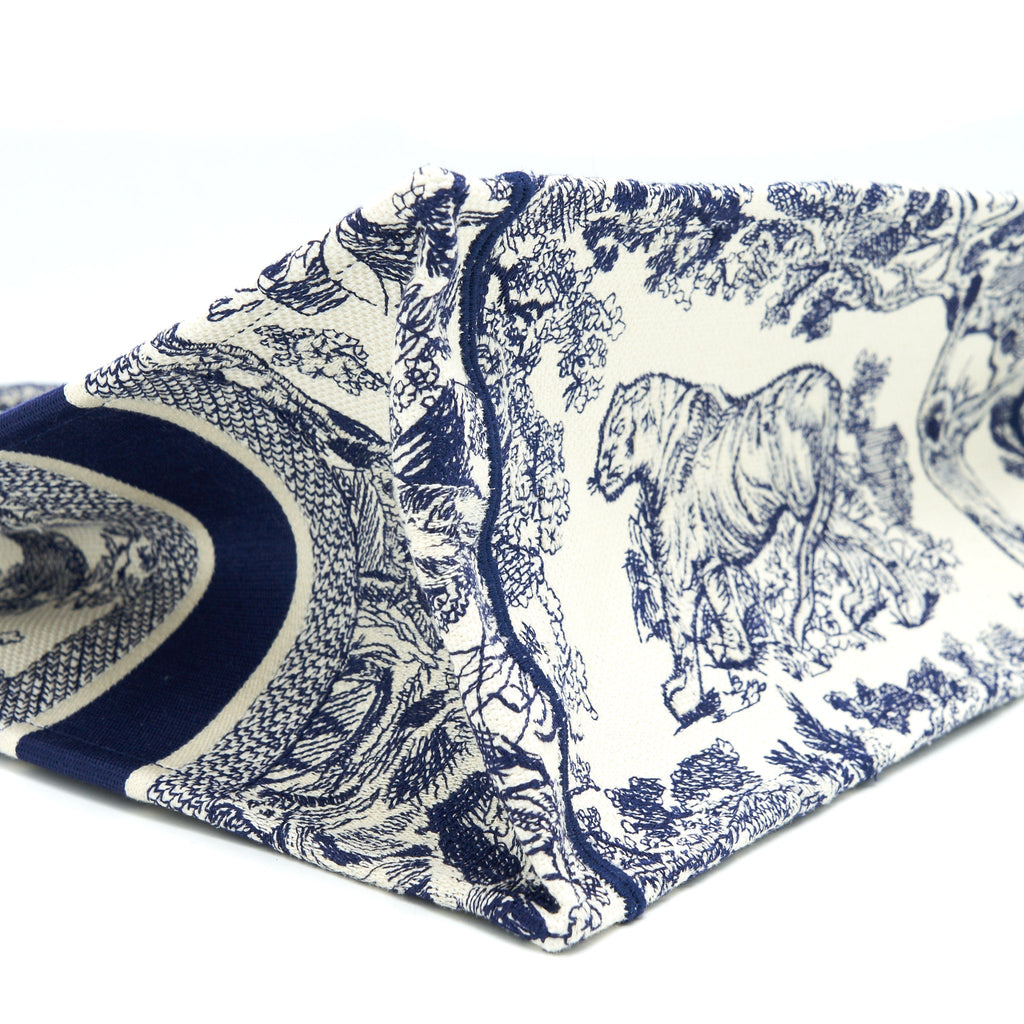 DIOR SMALL BOOK TOTE TOILE DE JOUY NAVY