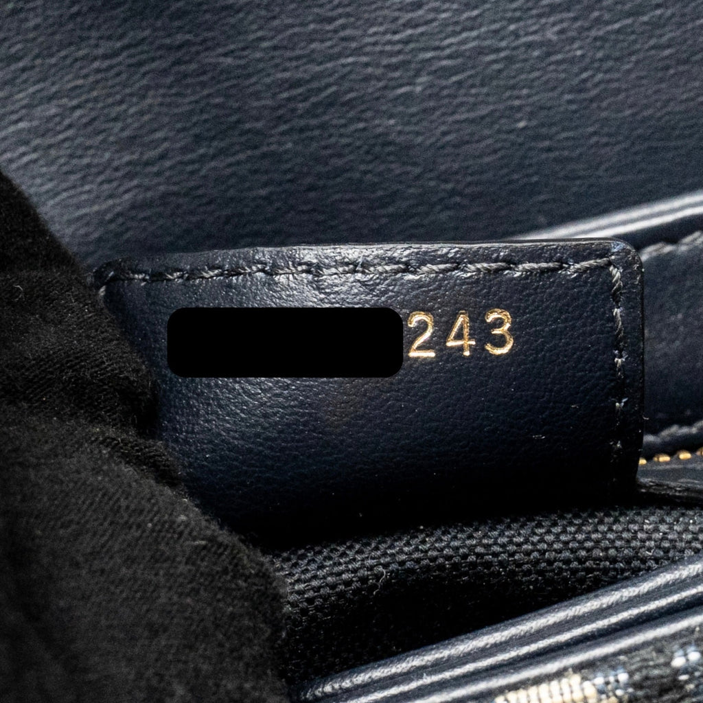 DIOR CD SIGNATURE CROSSBODY BAG OBLIQUE CANVAS NAVY GHW