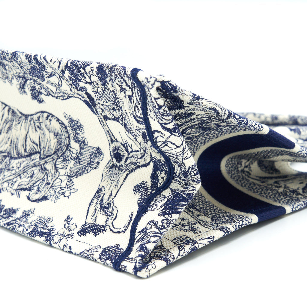 DIOR SMALL BOOK TOTE TOILE DE JOUY NAVY