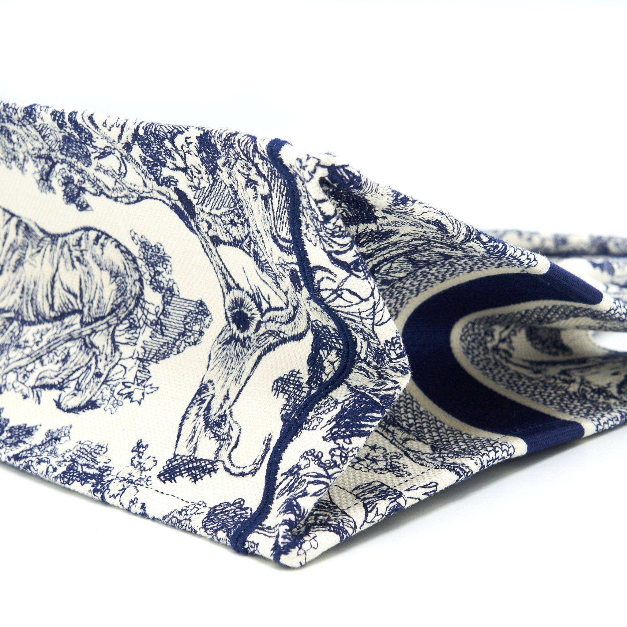 DIOR SMALL BOOK TOTE TOILE DE JOUY NAVY