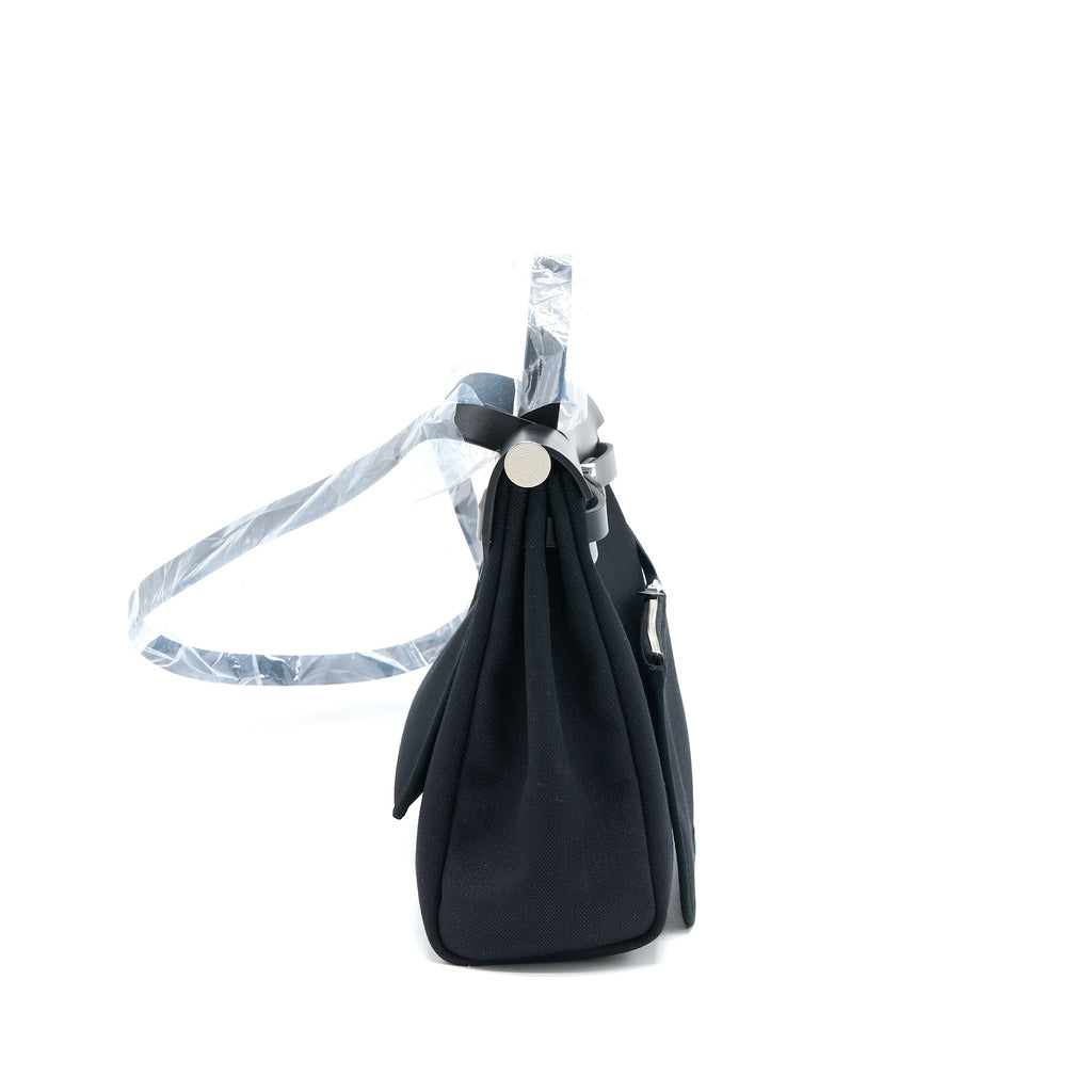 HERMES HERBAG ZIP 31 BAG RETOURNE TOILE MILITARIES CANVAS/HUNTER BLACK SHW