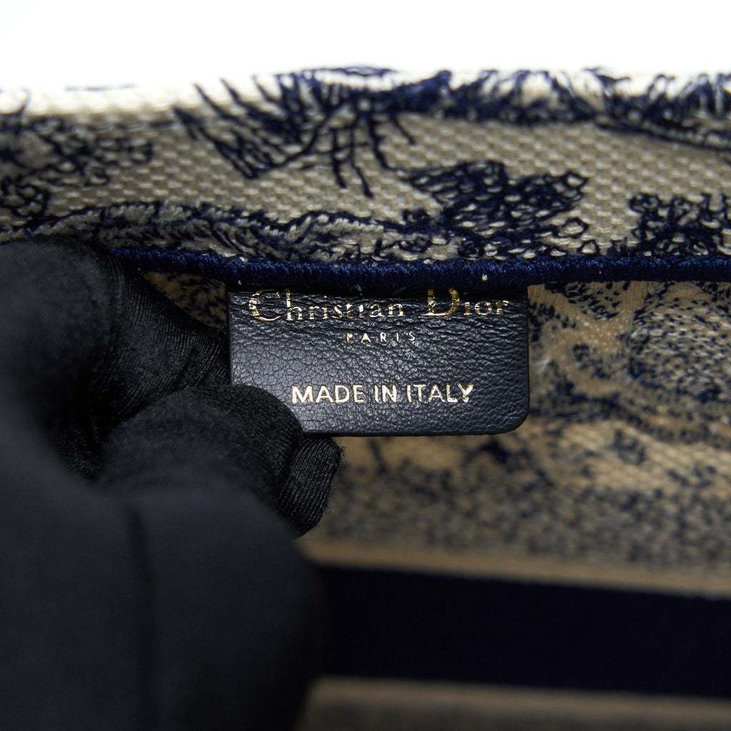 DIOR SMALL BOOK TOTE TOILE DE JOUY NAVY