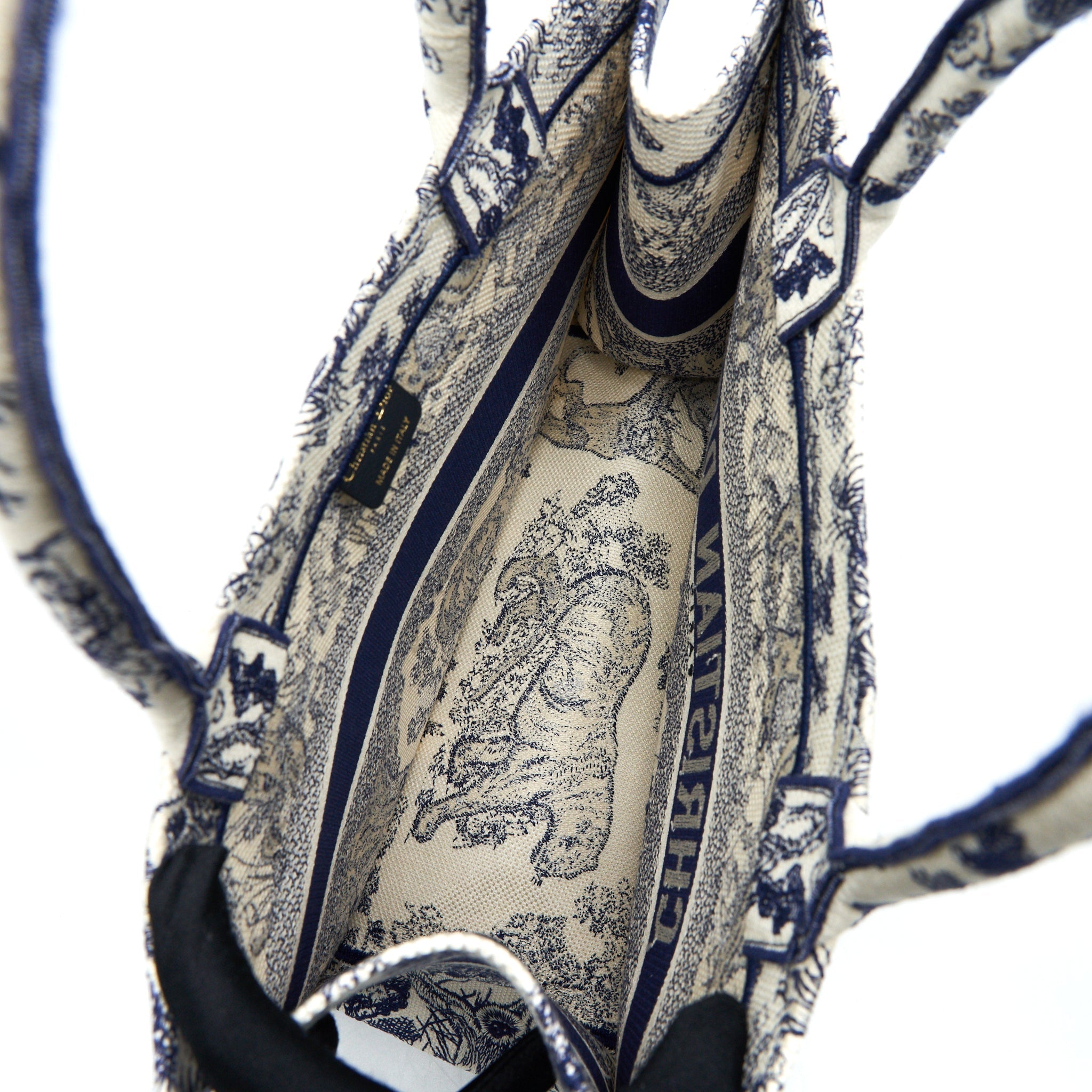 DIOR SMALL BOOK TOTE TOILE DE JOUY NAVY