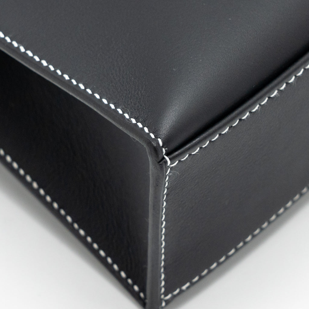 HERMES KELLY POCHETTE SPECIAL ORDER SWIFT BLACK/ GRIS PERLE SHW