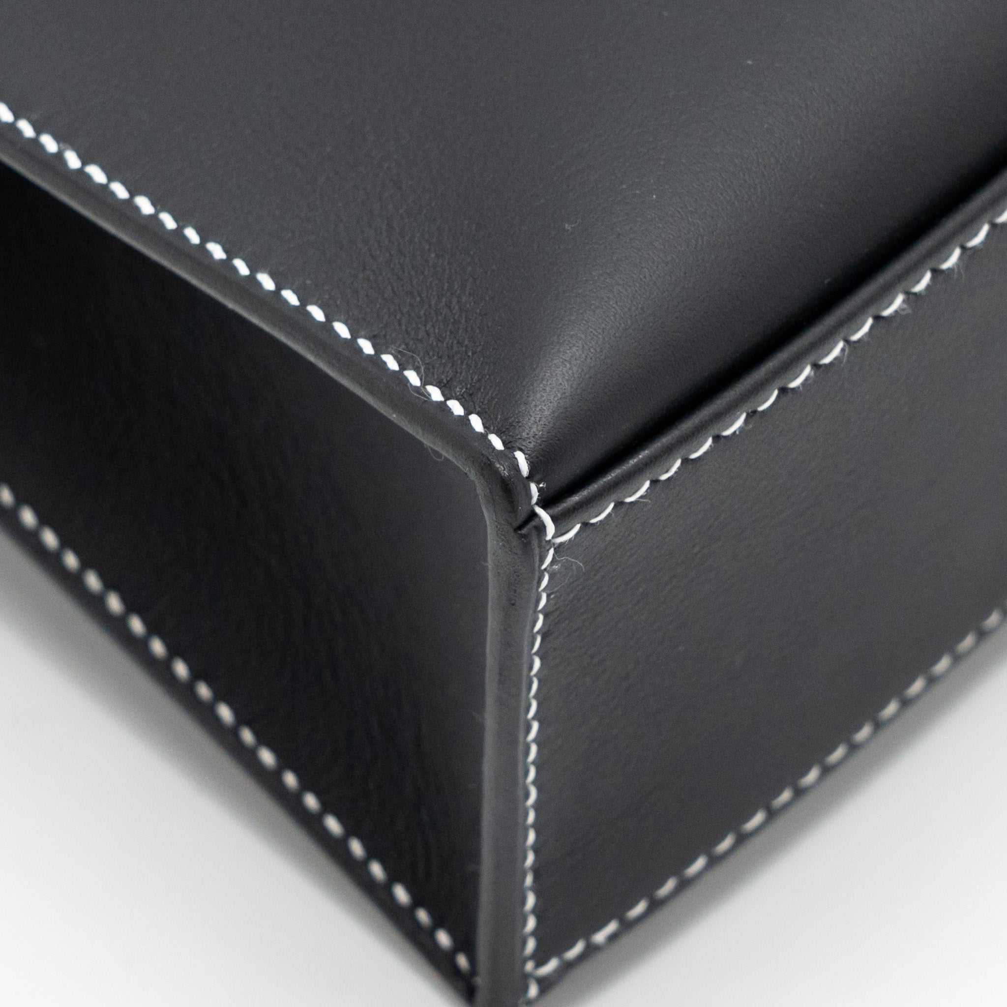 HERMES KELLY POCHETTE SPECIAL ORDER SWIFT BLACK/ GRIS PERLE SHW