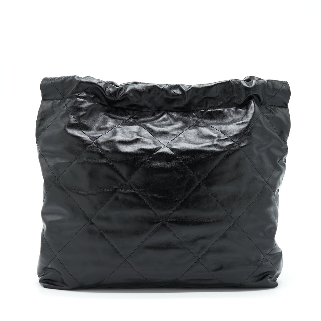 CHANEL 22 BAG SHINY CALFSKIN BLACK GHW