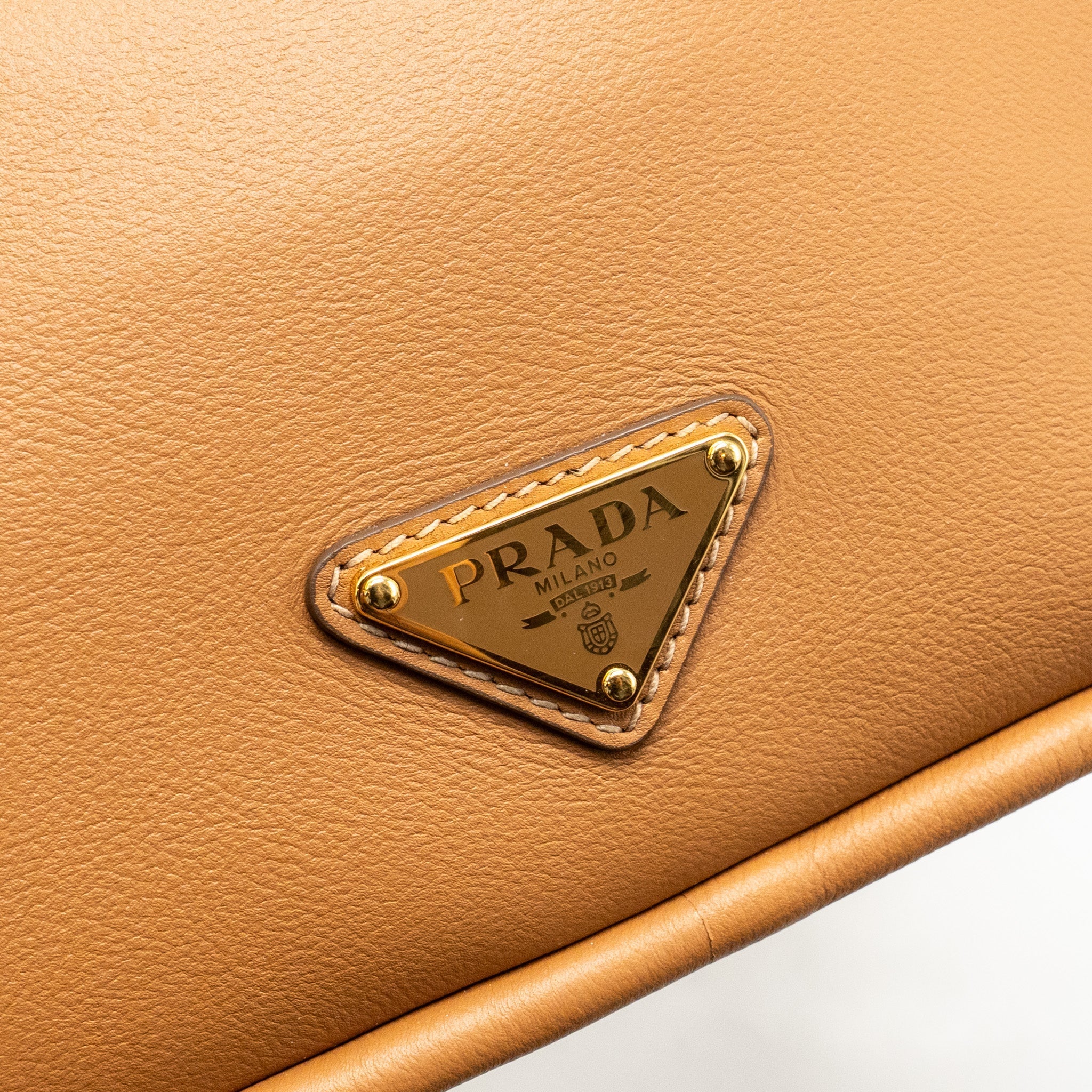 PRADA DARLING HANDBAG CALFSKIN CARAMEL GHW