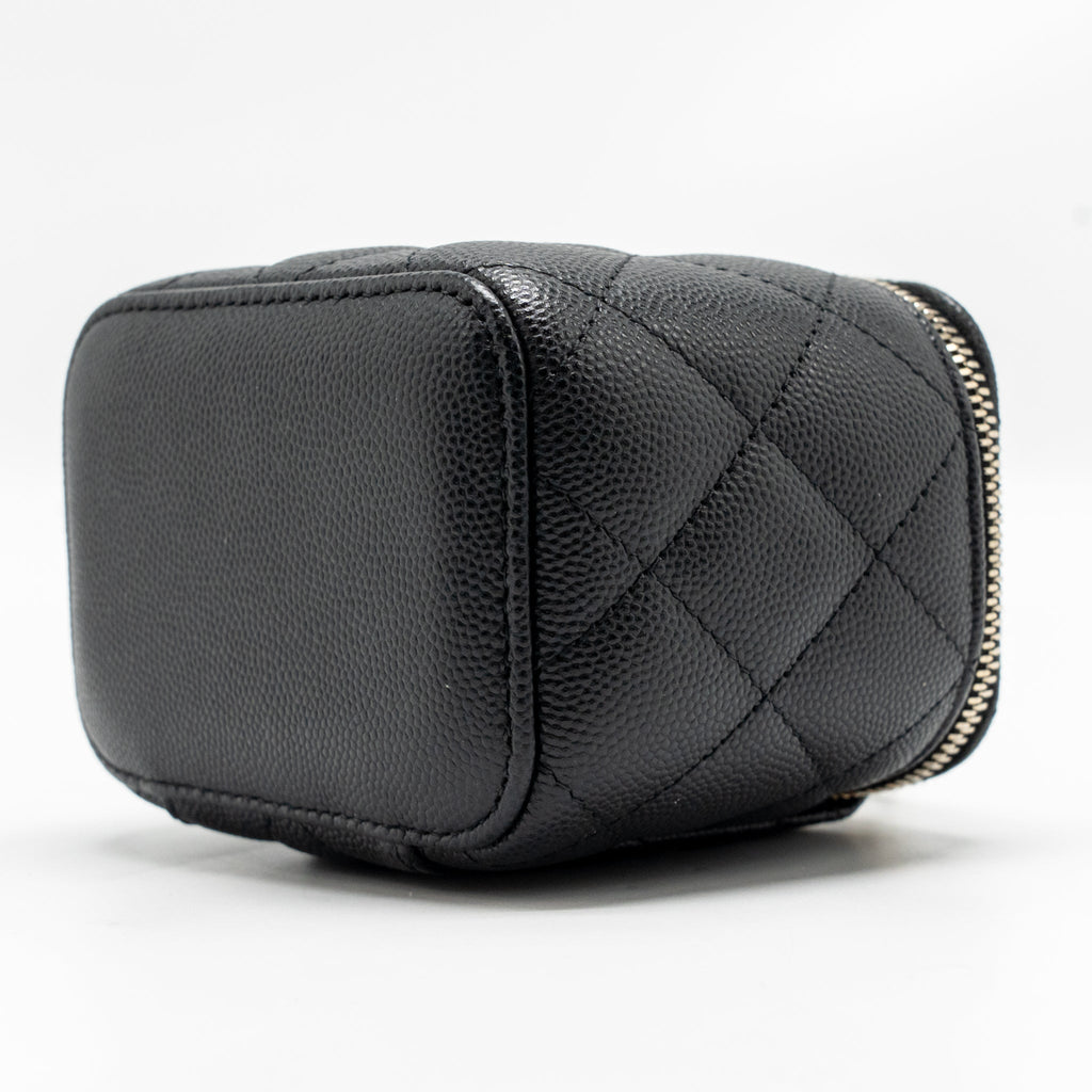 CHANEL CLASSIC SMALL VANITY WITH CHAIN CAVIAR BLACK LGHW