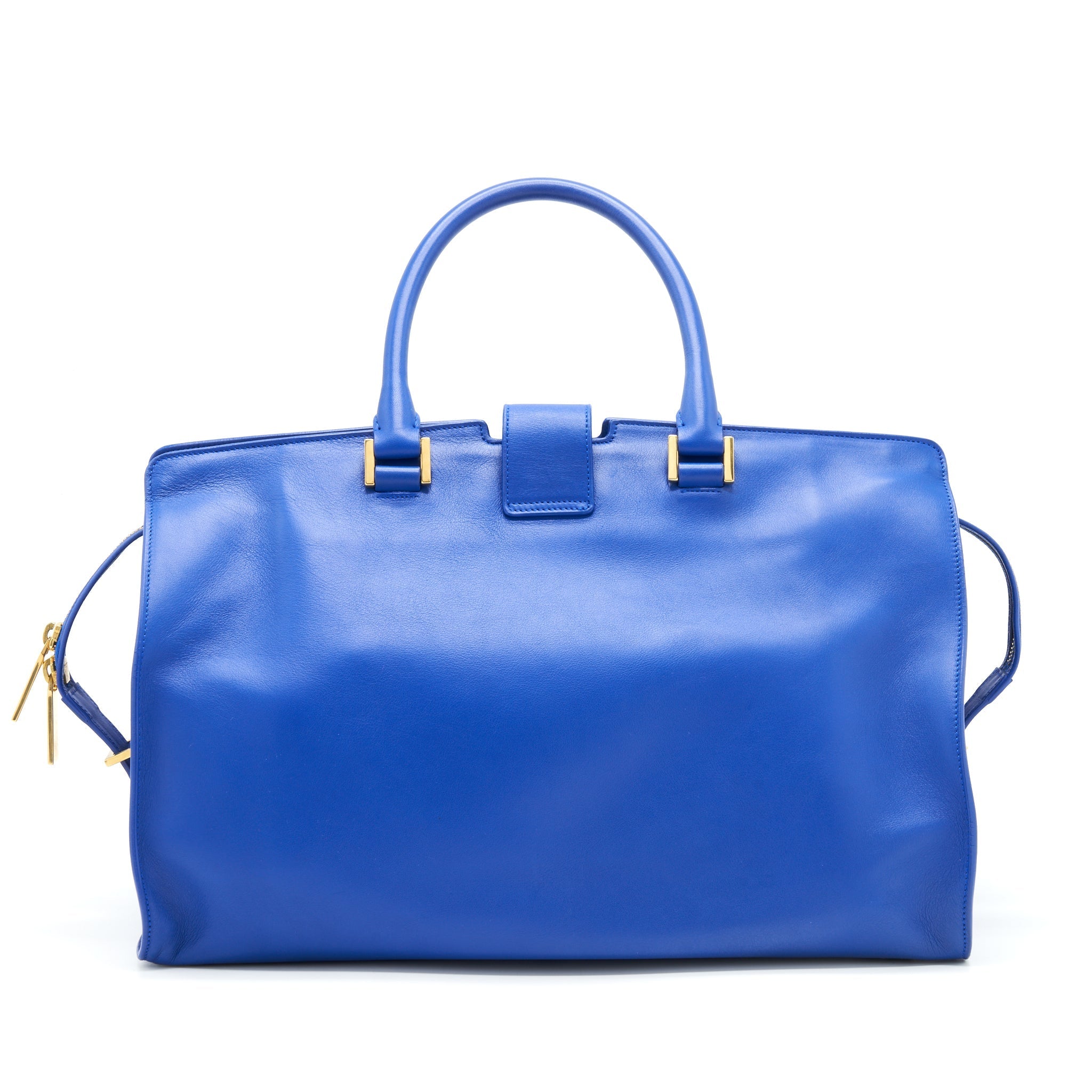 SAINT LAURENT CABAS CHYC TOTE BAG BLUE GHW