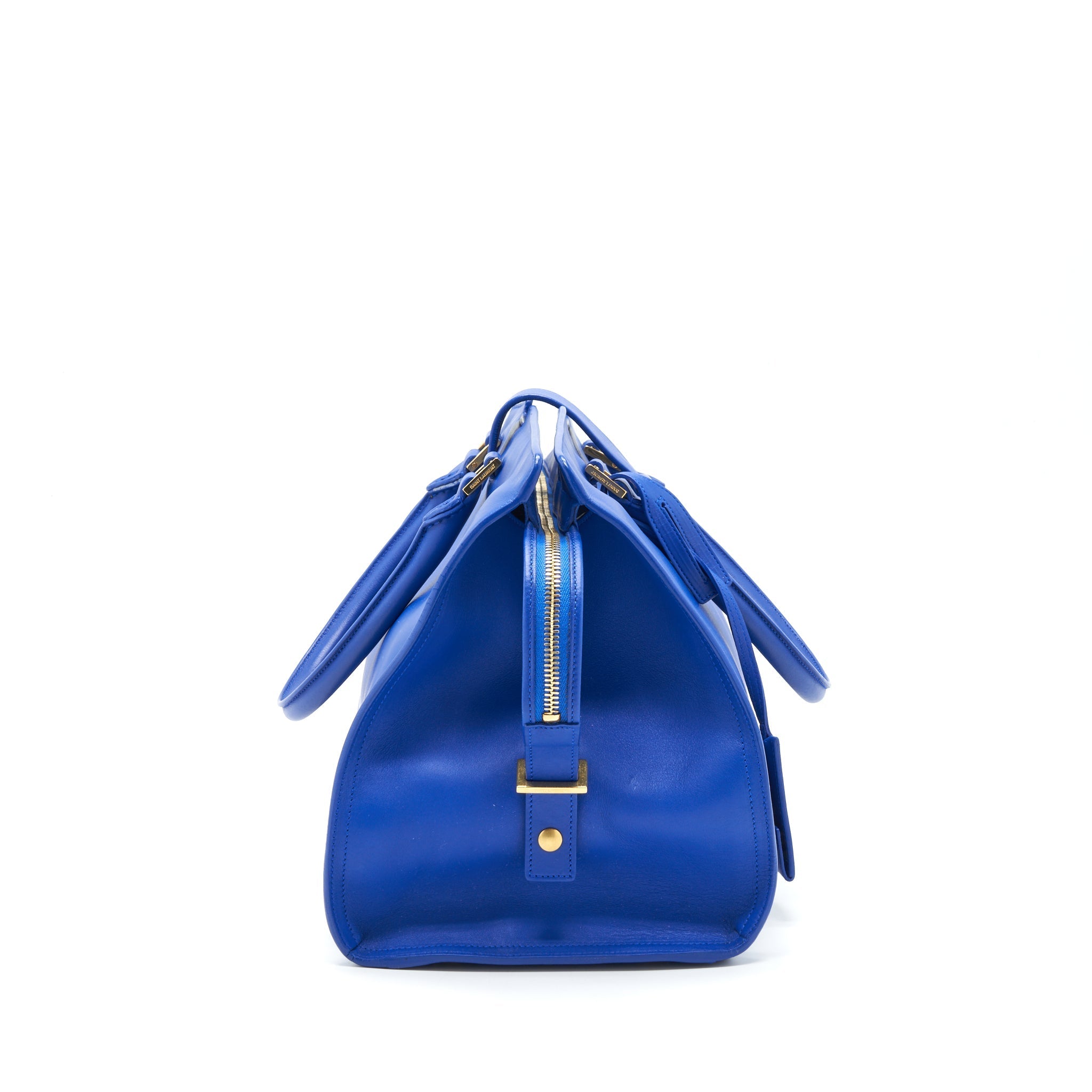 SAINT LAURENT CABAS CHYC TOTE BAG BLUE GHW