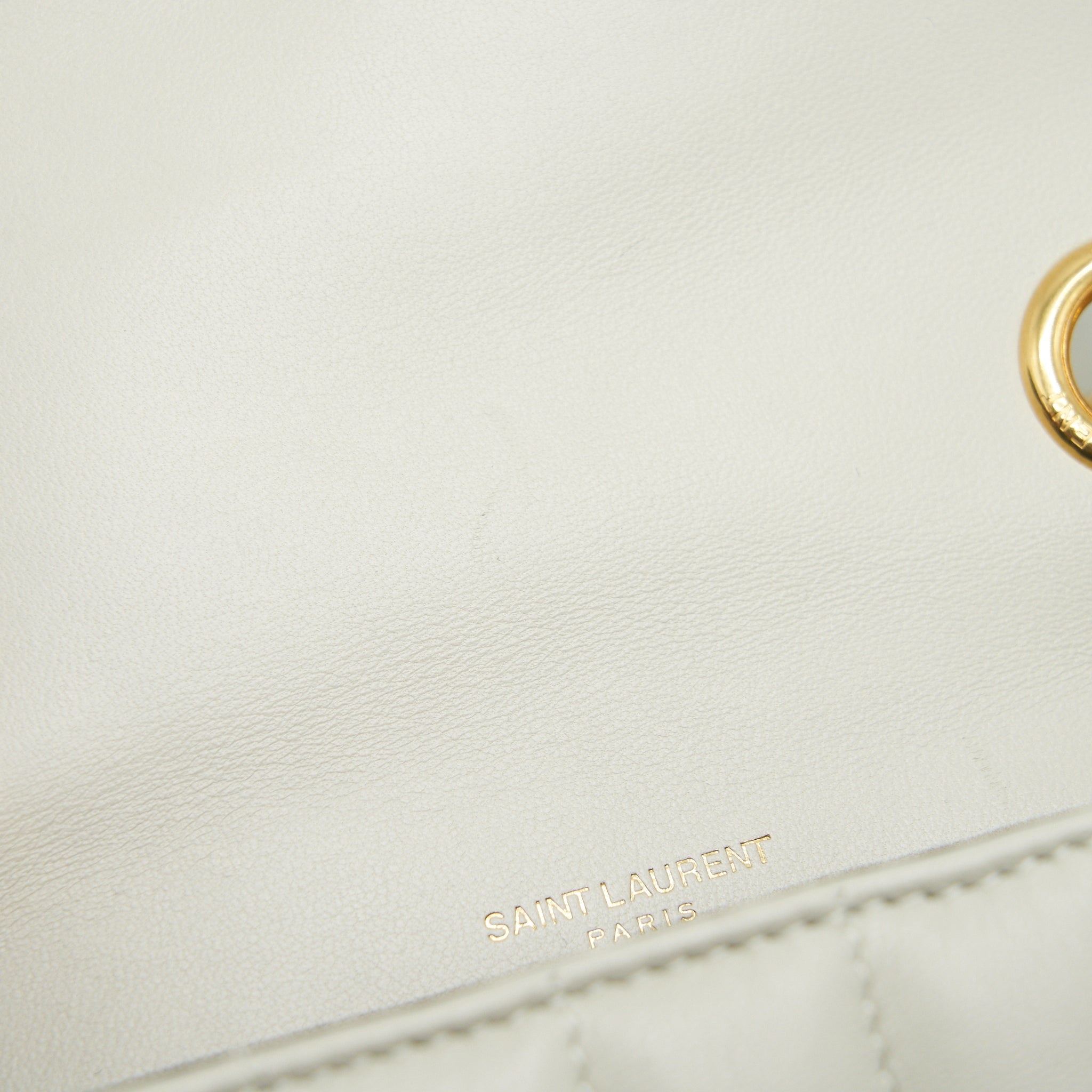 SAINT LAURENT VICKY CHAIN BAG LIGHT BEIGE GHW
