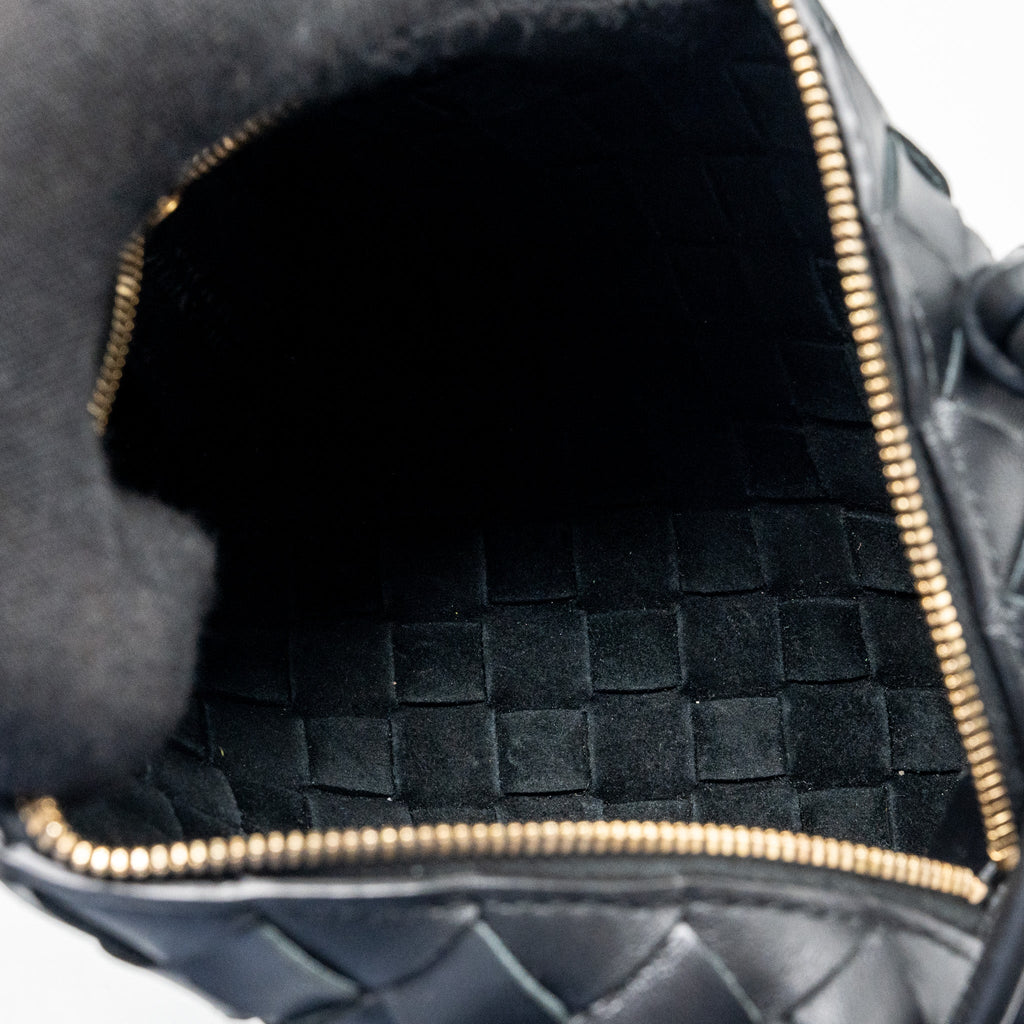 BOTTEGA VENETA MINI LOOP CAMERA BAG LAMBSKIN BLACK GHW