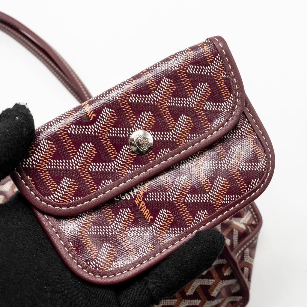 GOYARD MINI ANJOU TOTE BAG GOYARDINE CANVAS BORDEAUX SHW