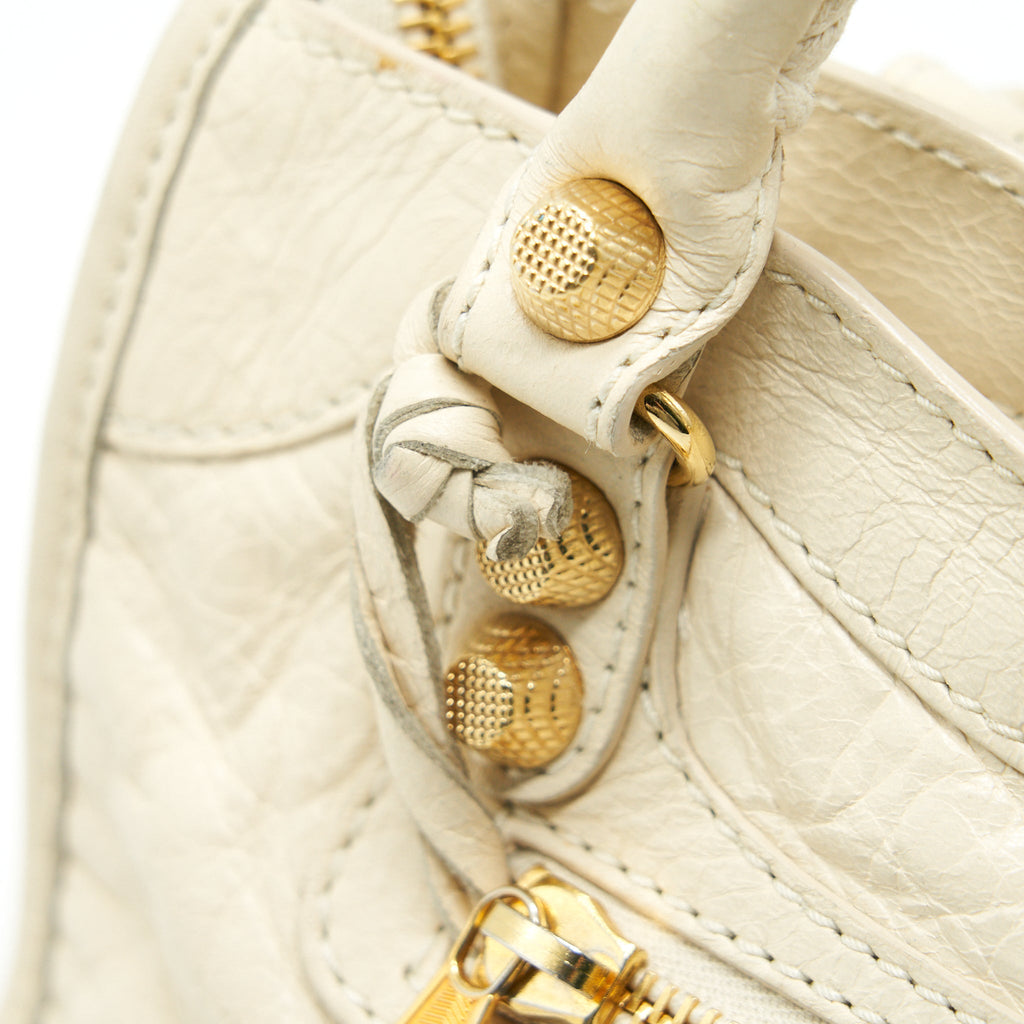 BALENCIAGA MINI CITY CROSSBODY BAG LIGHT BEIGE GHW