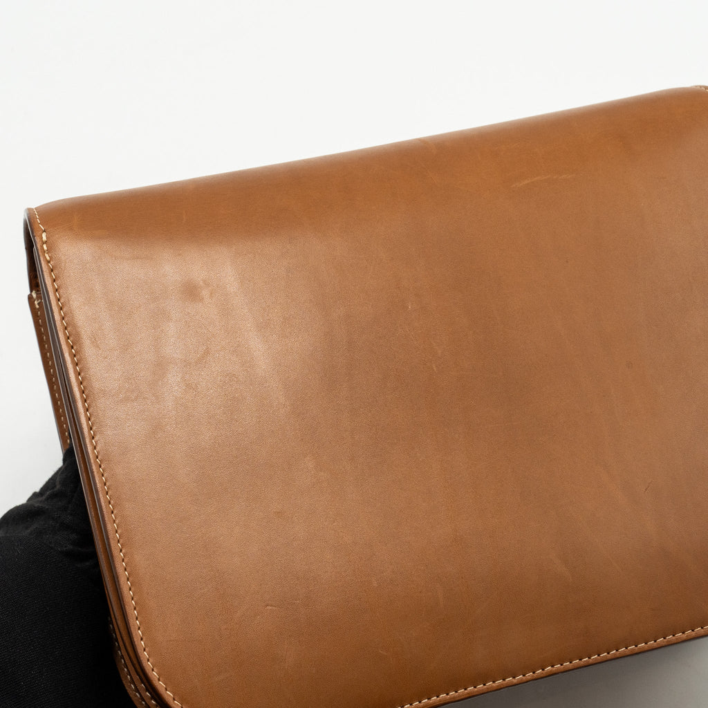 CELINE MEDIUM CLASSIC BOX BAG CALFSKIN BROWN GHW
