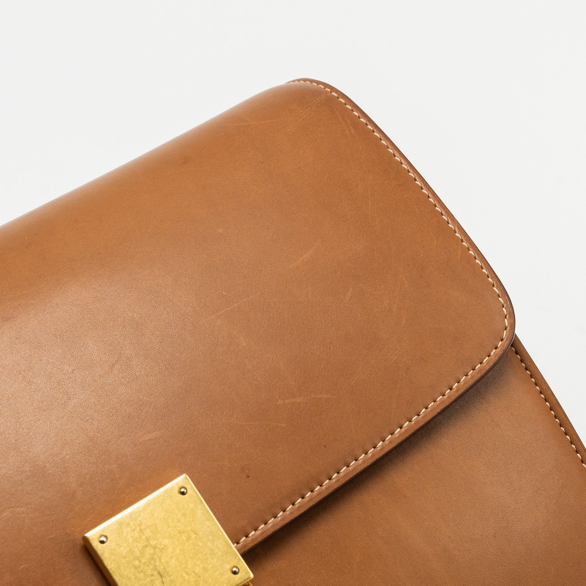 CELINE MEDIUM CLASSIC BOX BAG CALFSKIN BROWN GHW