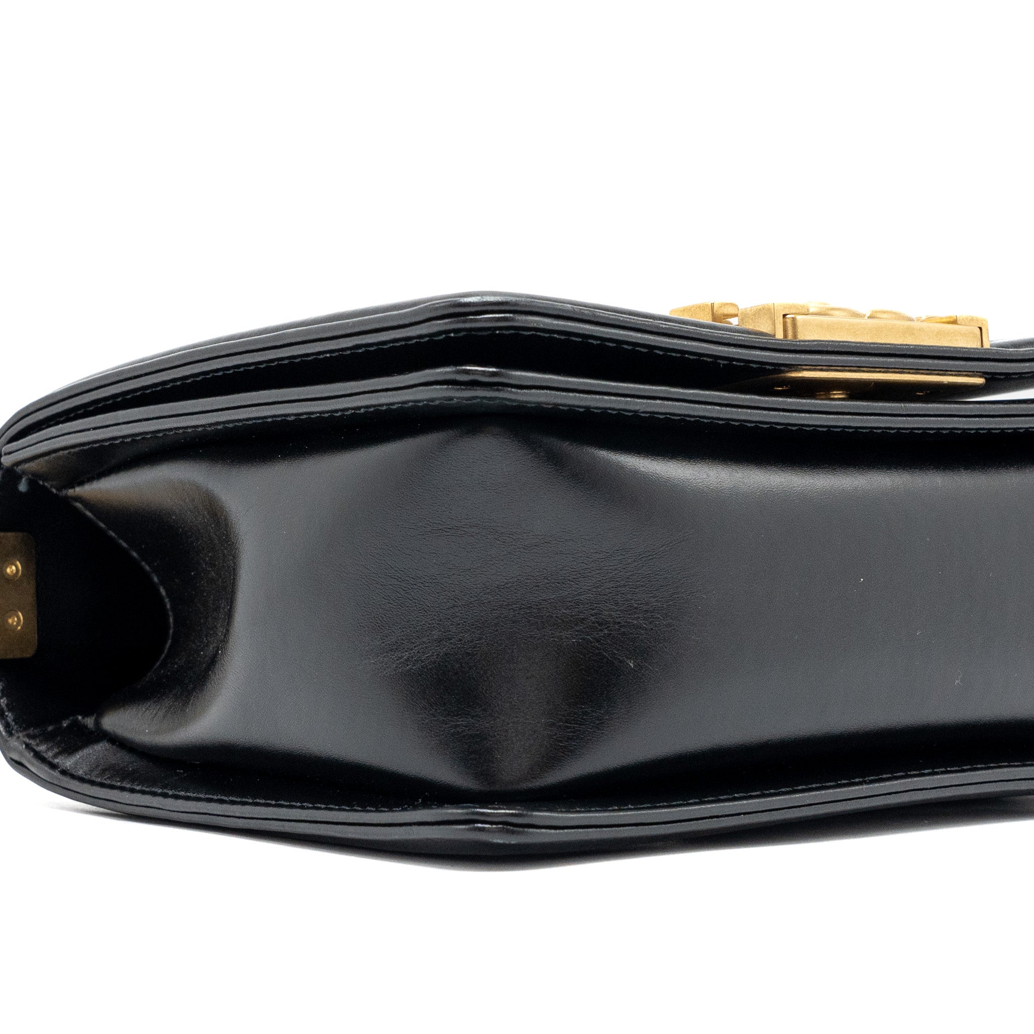 CHANEL MINI SQUARE BOY BAG LIMITED EDITION CALFSKIN BLACK GHW (MICROCHIP)