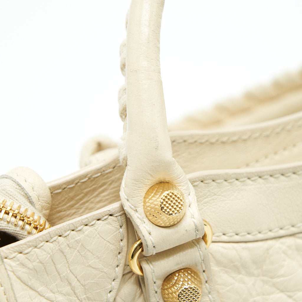 BALENCIAGA MINI CITY CROSSBODY BAG LIGHT BEIGE GHW