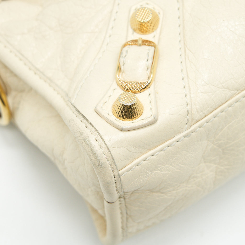 BALENCIAGA MINI CITY CROSSBODY BAG LIGHT BEIGE GHW