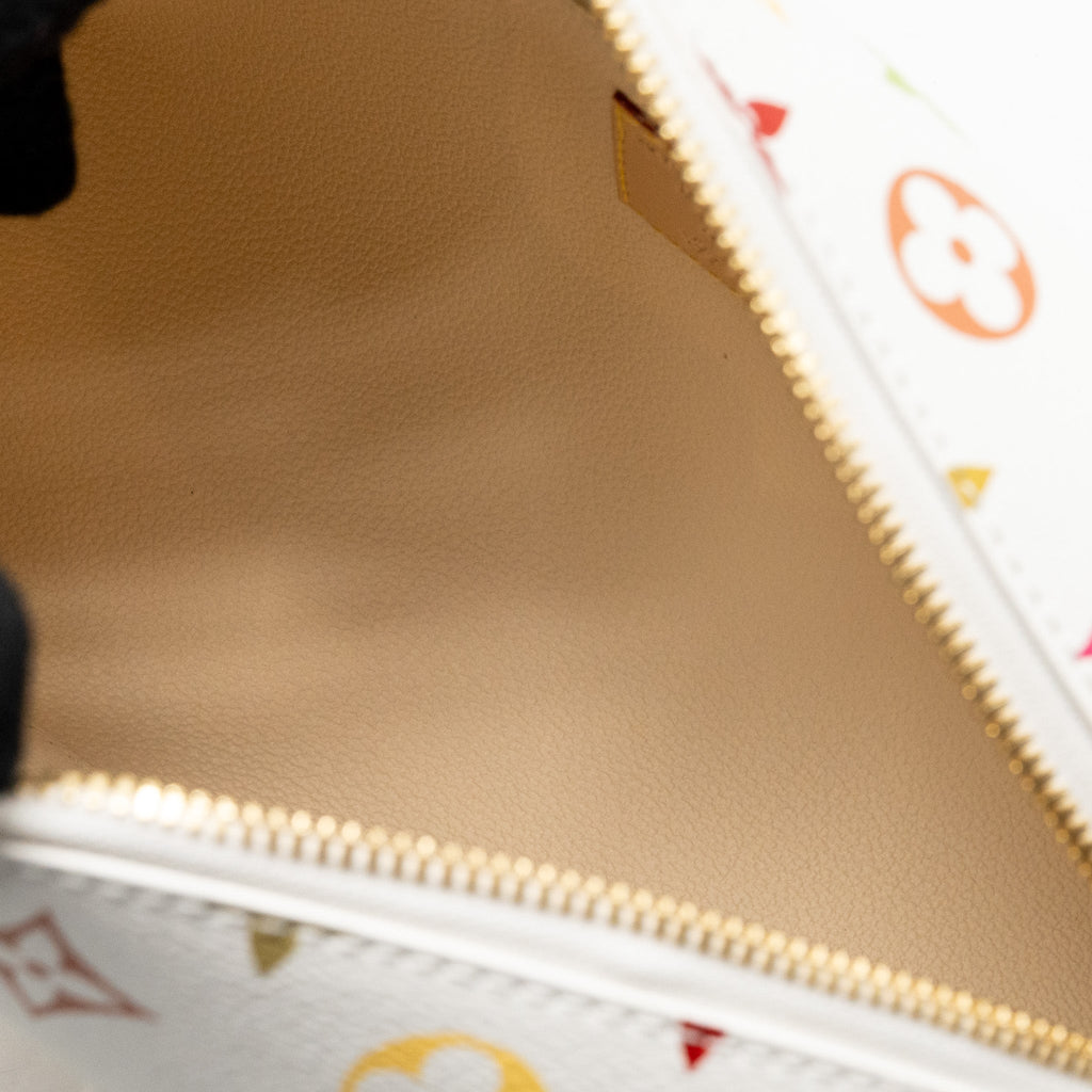 LOUIS VUITTON X TAKASHI MURAKAMI COSMETIC POUCH MULTICOLOURED MONOGRAM CANVAS WHITE GHW