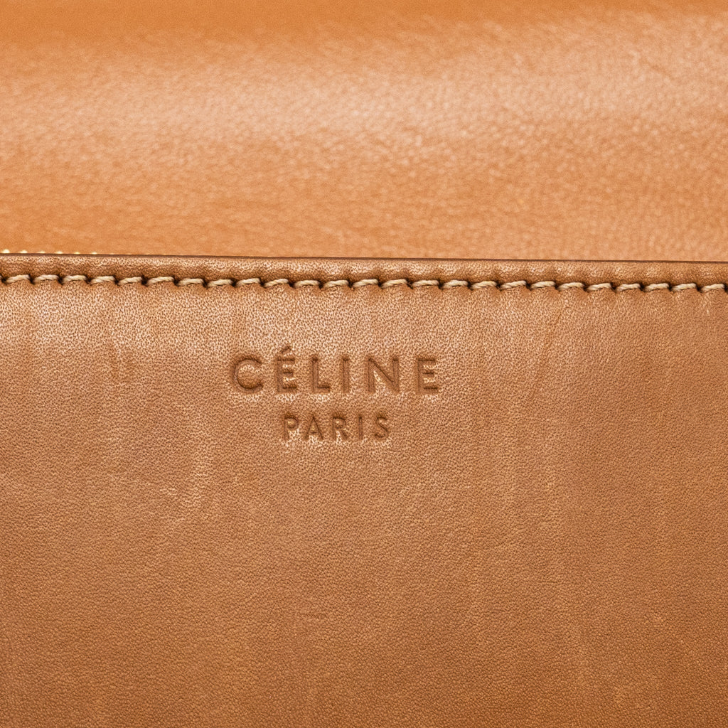 CELINE MEDIUM CLASSIC BOX BAG CALFSKIN BROWN GHW