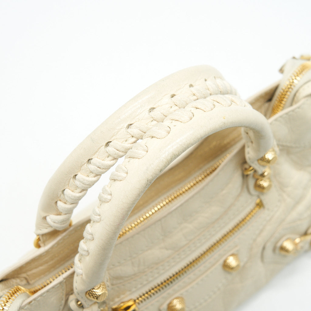 BALENCIAGA MINI CITY CROSSBODY BAG LIGHT BEIGE GHW