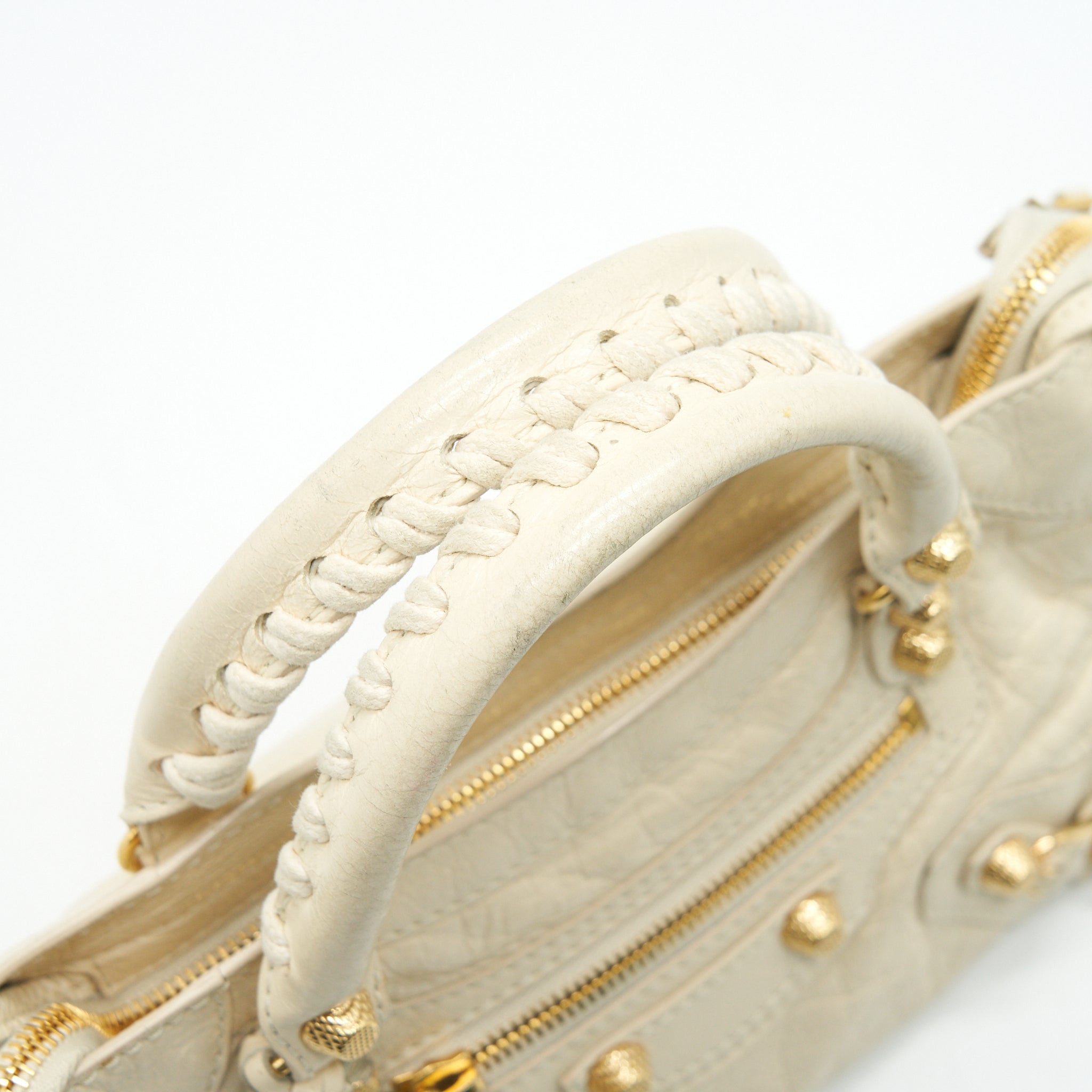 BALENCIAGA MINI CITY CROSSBODY BAG LIGHT BEIGE GHW