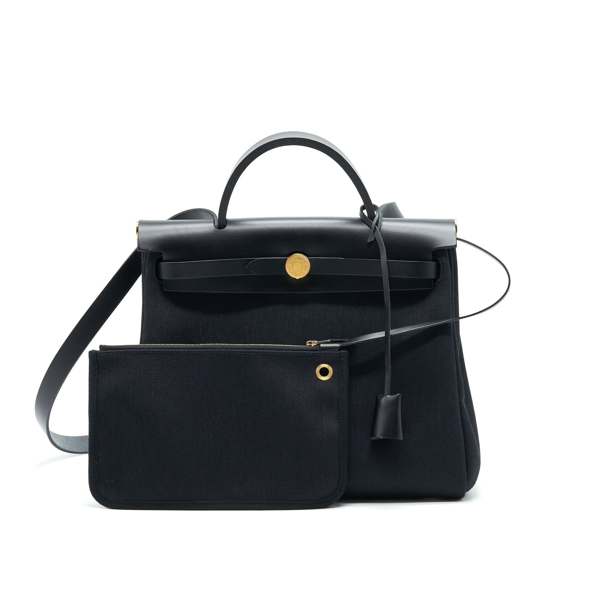 HERMES HERBAG 31 BLACK WITH GHW