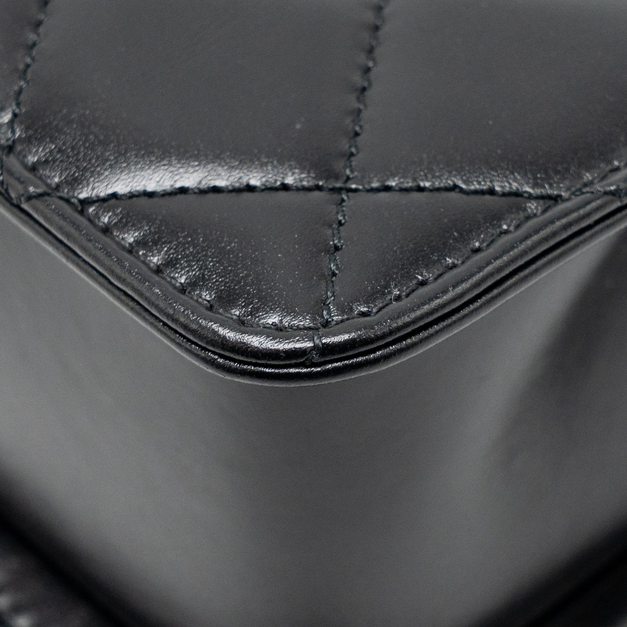 CHANEL GOLD CRUSH FLAP BAG CALFSKIN BLACK GHW (MICROCHIP)