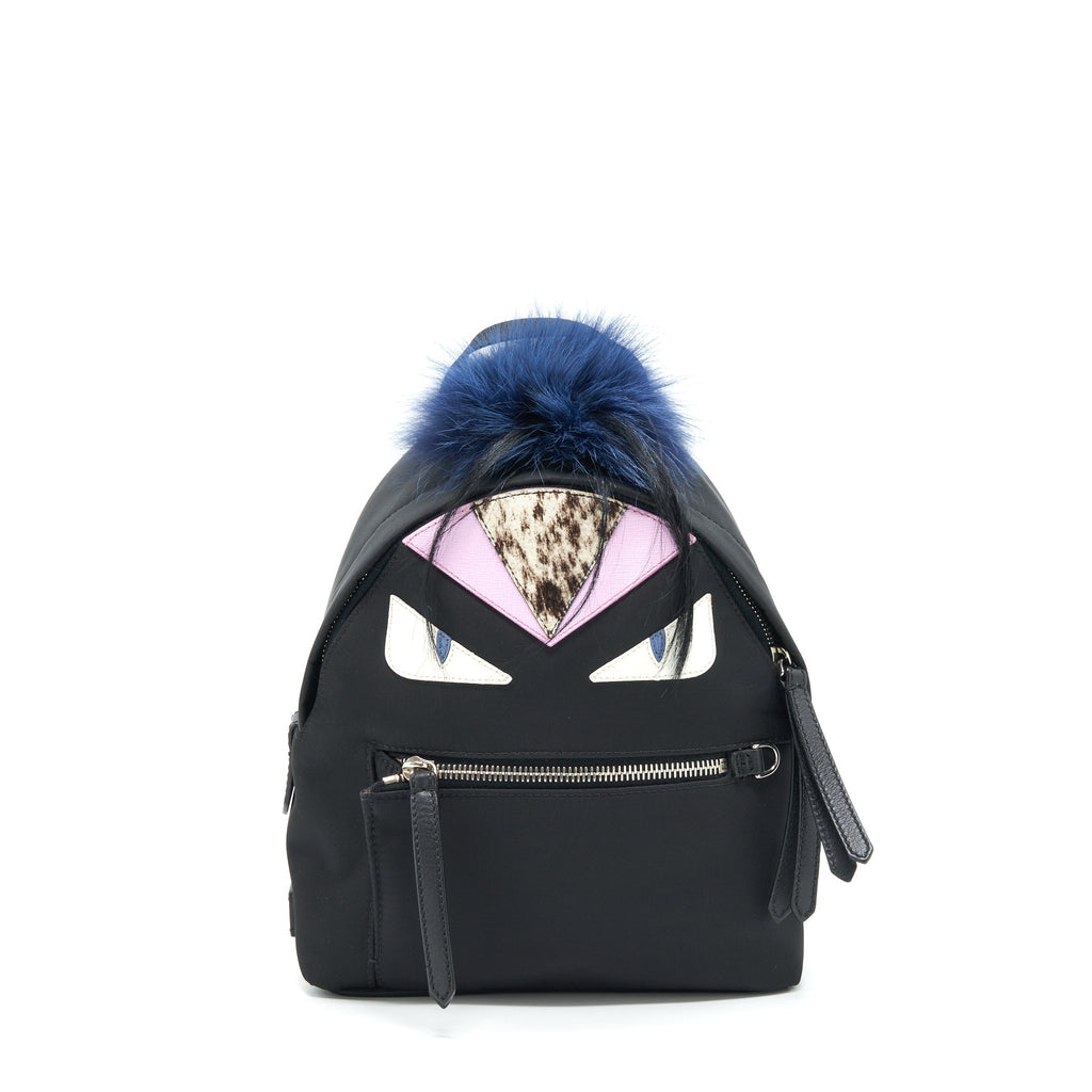 FENDI MINI MONSTER BACKPACK BLACK/ MULTICOLOUR SHW