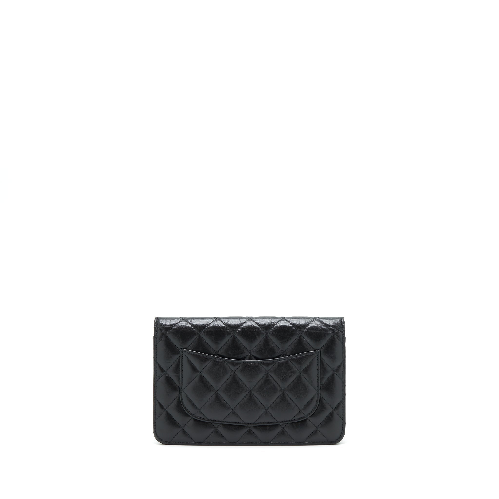 CHANEL REISSUE WALLET ON CHAIN AGED CALFSKIN BLACK WITH BLACK HARDWARE