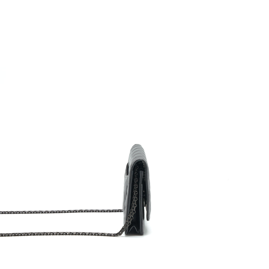 CHANEL REISSUE WALLET ON CHAIN AGED CALFSKIN BLACK WITH BLACK HARDWARE