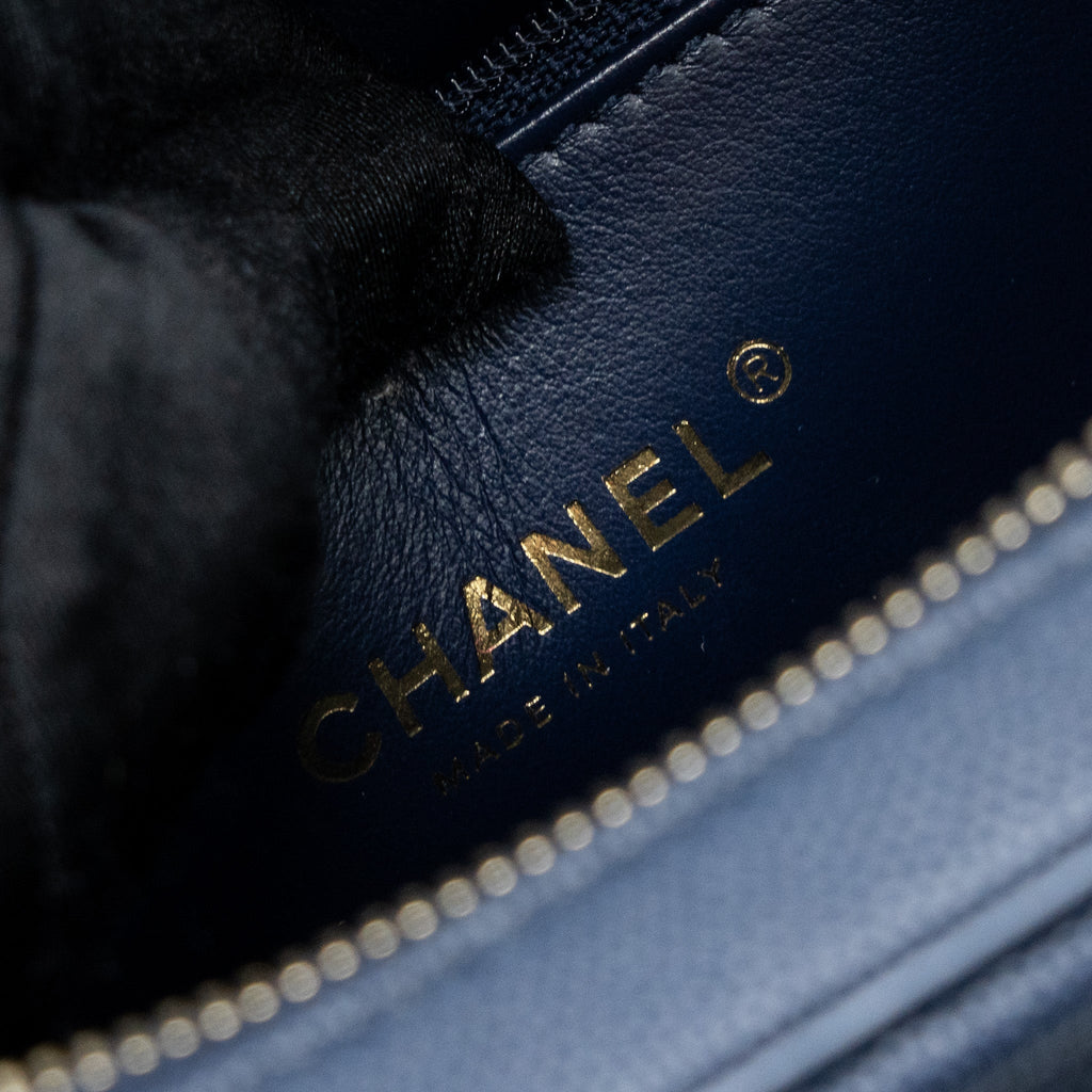 CHANEL FILIGREE CAMERA BAG CAVIAR DARK BLUE LGHW