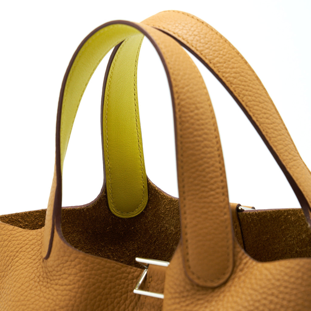 HERMES PICOTIN 18 LOCK BAG SESAME/LIME SHW