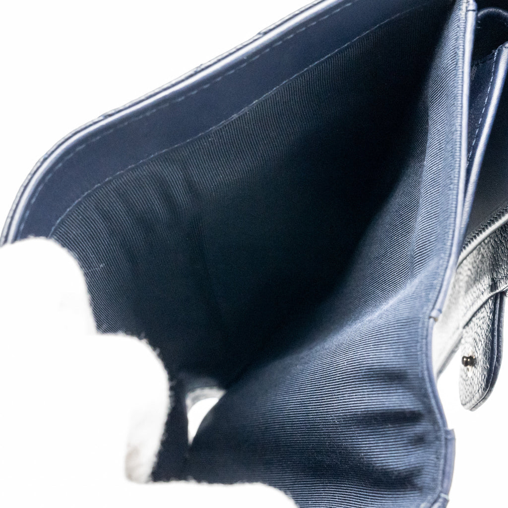 CHANEL CLASSIC FLAP LONG WALLET CAVIAR DARK BLUE SHW