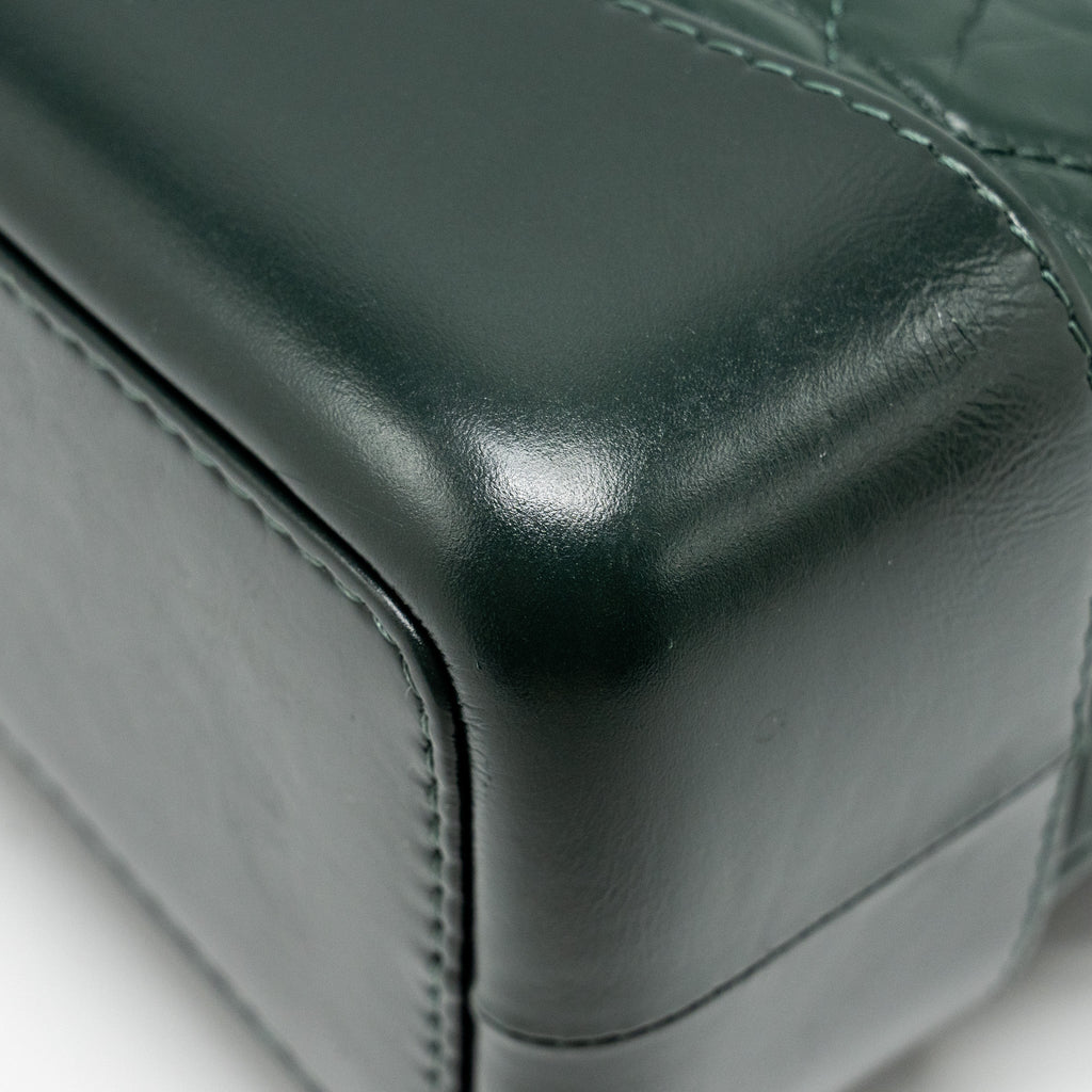 CHANEL SMALL GABRIELLE BACKPACK AGED CALFSKIN DARK GREEN MULTICOLOR HARDWARE
