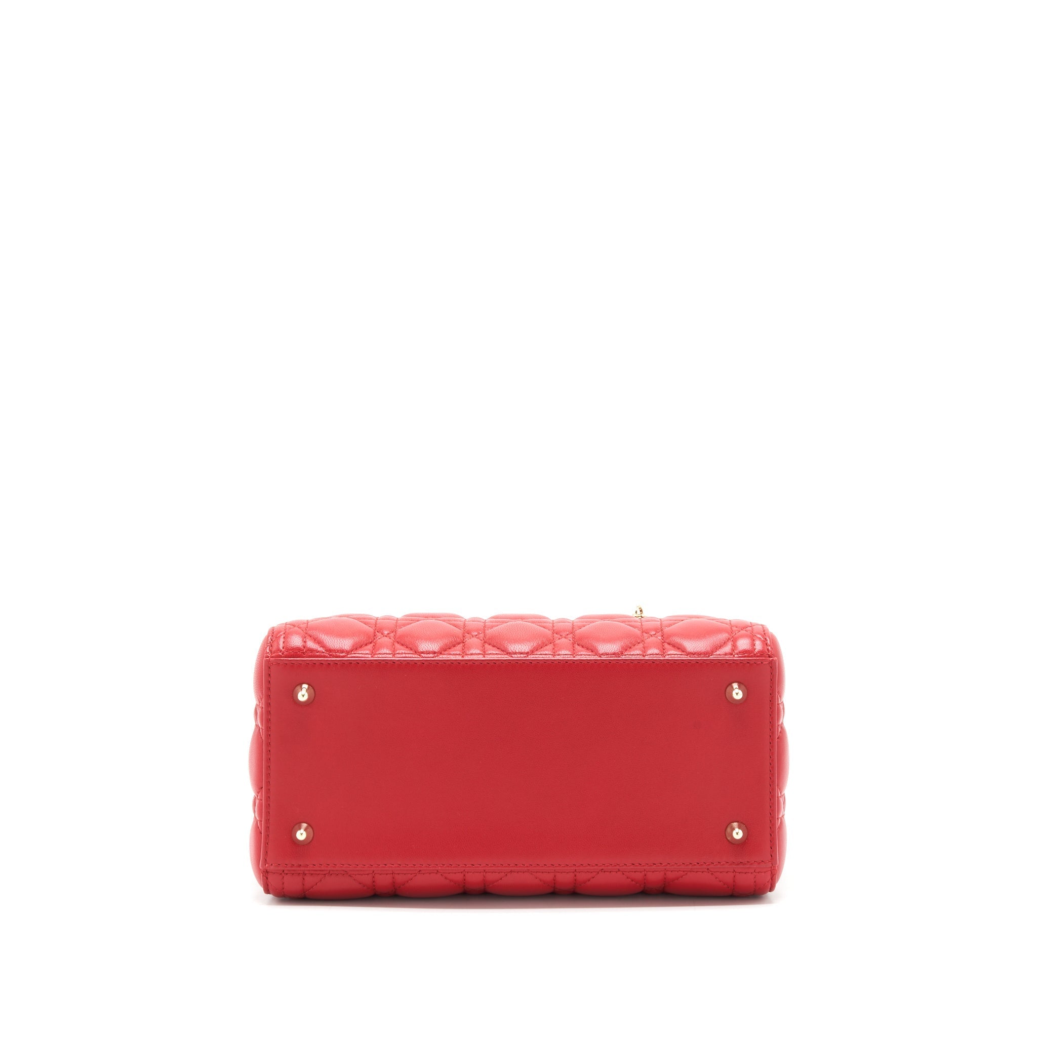 DIOR MEDIUM LADY DIOR LAMBSKIN RED GHW